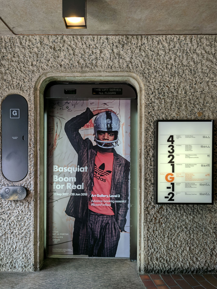 Carmody Groarke Basquiat Boom for Real Barbican lift